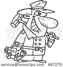 Cartoon Black and White Grinning Tax Goon by Toonaday