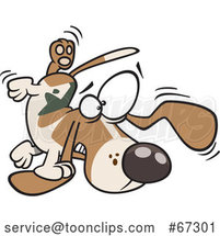 Cartoon Bassett Hound Dog Tripping on His Own Ear by Toonaday