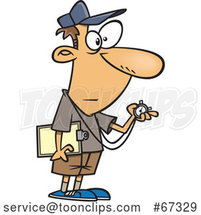 Cartoon White Track Coach Holding a Stopwatch by Toonaday
