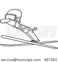 Cartoon Lineart Ski Jumper by Toonaday