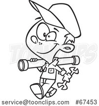 Cartoon Outline Plumber Boy by Toonaday