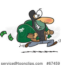 Cartoon Robber Running After a Bank Heist by Toonaday