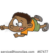 Cartoon Black Boy Doing an Army Crawl by Toonaday
