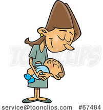 Cartoon Happy New White Mom Holding Her Baby by Toonaday