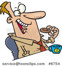 Cartoon Business Man Eating a Donut by Toonaday