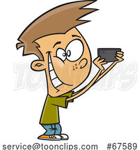 Cartoon Boy Taking Pics with His Phone by Toonaday