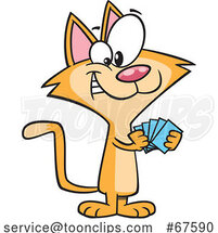 Cartoon Cat with a Poker Face by Toonaday