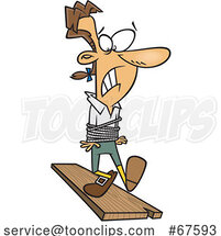 Cartoon Guy Walking the Plank by Toonaday