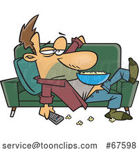 Cartoon Lazy Guy on a Couch by Toonaday