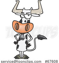 Cartoon Cow Wearing a Bell by Toonaday