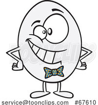 Cartoon Happy Egg Wearing a Bowtie by Toonaday