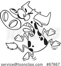 Cartoon Angry Bovine Having a Cow by Toonaday