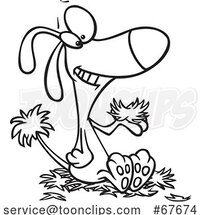 Cartoon Dog Grinning and Shedding by Toonaday
