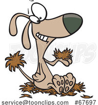 Cartoon Dog Grinning and Shedding by Toonaday