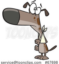 Cartoon Dog Wearing a Sling by Toonaday