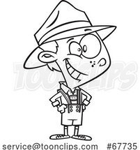 Clipart Outline Cartoon German Boy by Toonaday