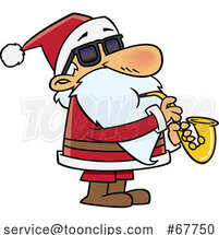 Clipart Cartoon Santa Playing a Saxophone by Toonaday