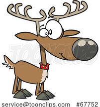 Clipart Cartoon Maskless Christmas Reindeer by Toonaday