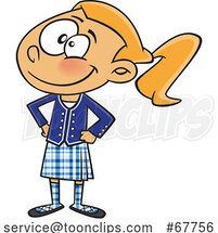 Clipart Cartoon Scottish Girl by Toonaday