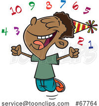 Clipart Cartoon Boy Celebrating the New Year by Toonaday