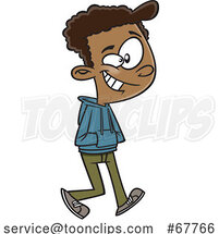 Clipart Cartoon Happy Teen Boy Walking by Toonaday