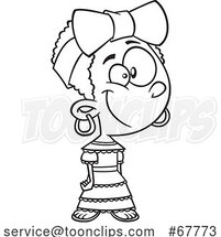 Cartoon Black and White Jamaican Girl by Toonaday