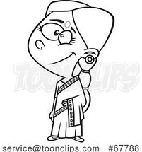 Cartoon Black and White Indian Girl by Toonaday