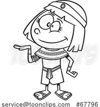 Cartoon Black and White Ancient Egyptian Girl by Toonaday