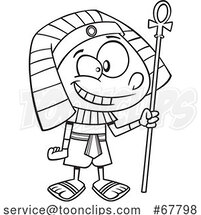 Cartoon Black and White Ancient Egyptian Boy by Toonaday