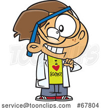 Cartoon Boy Wearing an I Love Science Shirt by Toonaday
