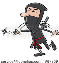 Cartoon Guy Throwing a Ninja Star by Toonaday