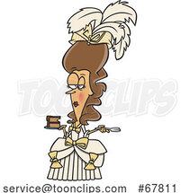 Cartoon Marie Antoinette Holding Cake by Toonaday