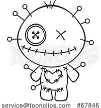 Cartoon Black and White Voodoo Doll by Toonaday