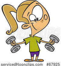 Cartoon Girl Working out with Weights by Toonaday