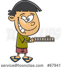 Cartoon Boy Playing Scrabble by Toonaday