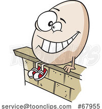 Cartoon Humpty Dumpty Sitting on a Wall by Toonaday