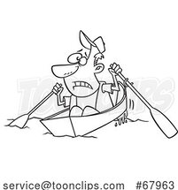 Cartoon Black and White Guy Rocking the Boat by Toonaday
