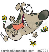 Cartoon Happy Spring Pup by Toonaday