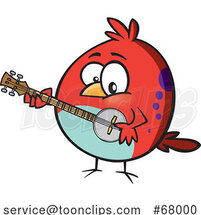 Cartoon Bird Playing a Banjo by Toonaday