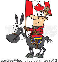 Cartoon Mountie on Horseback by Toonaday