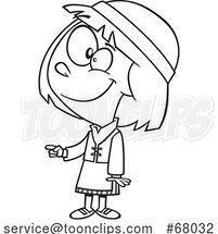 Cartoon Outline Finnish Girl by Toonaday