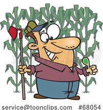 Cartoon Farmer with a Green Thumb by Toonaday