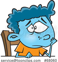 Cartoon Boy Feeling Blue by Toonaday