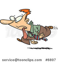 Cartoon Drooling Business Man Running by Toonaday