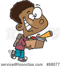 Cartoon Boy Packing up His School Desk and Ready for Summer by Toonaday
