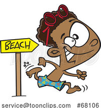 Cartoon Boy Running to the Beach by Toonaday