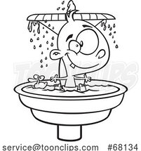 Black and White Cartoon Fountain of Youth Baby by Toonaday