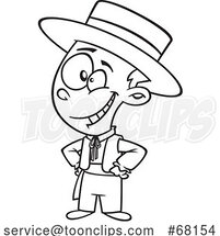 Cartoon Black and White Spanish Boy by Toonaday