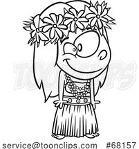 Cartoon Black and White Tahitian Girl by Toonaday