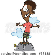 Cartoon Positive Boy or Guy on a Mountain by Toonaday